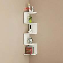1pc Corner Wall Shelf, Moisture-Proof, No-Drill Installation, Bedroom Wall Corner Bookshelf, Kitchen Triangle Storage Rack - Multicolor - View 13