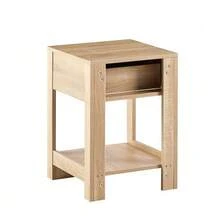 Rattan Side Table With Drawer, Modern Bedside Table, Side Table For Living Room, Bedroom, Natural Wood Look - H55/W40/D40 Cm - Warna alami - View 7