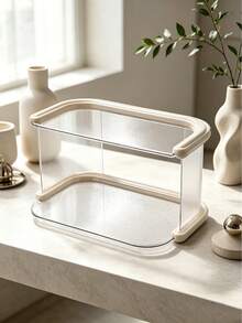 Multi-Layer Acrylic Cup Rack, Vintage Tabletop Mug Holder, 2/3 Tier Countertop Organizer, Dual-Use Vanity Makeup Tray, Detachable Easy-Clean Stand For Kitchen, Bar, Dresser, Holds Mugs, Teacups, Cosmetics, Jewelry & Bathroom Items - Multicolor - View 14