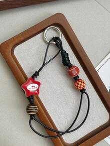 1 Piece Simple Colorful Star-Shaped Heart String Bead Pendant, Fashionable Woven Rope Bag Pendant Accessory - Multicolor - View 11