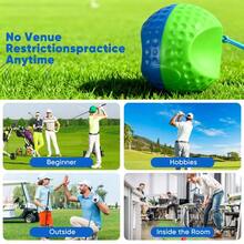Portable Golf Swing Trainer Ball, Posture & Motion Correction Aid, Includes Carry Rope For Easy Transport, Ideal For Beginners - Green - View 8