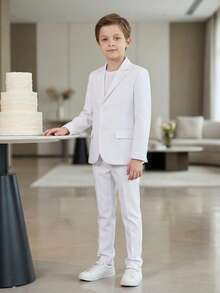 Jaket Jas Formal Putih untuk Anak Laki-laki, Ukuran 6-14 - Putih - View 1