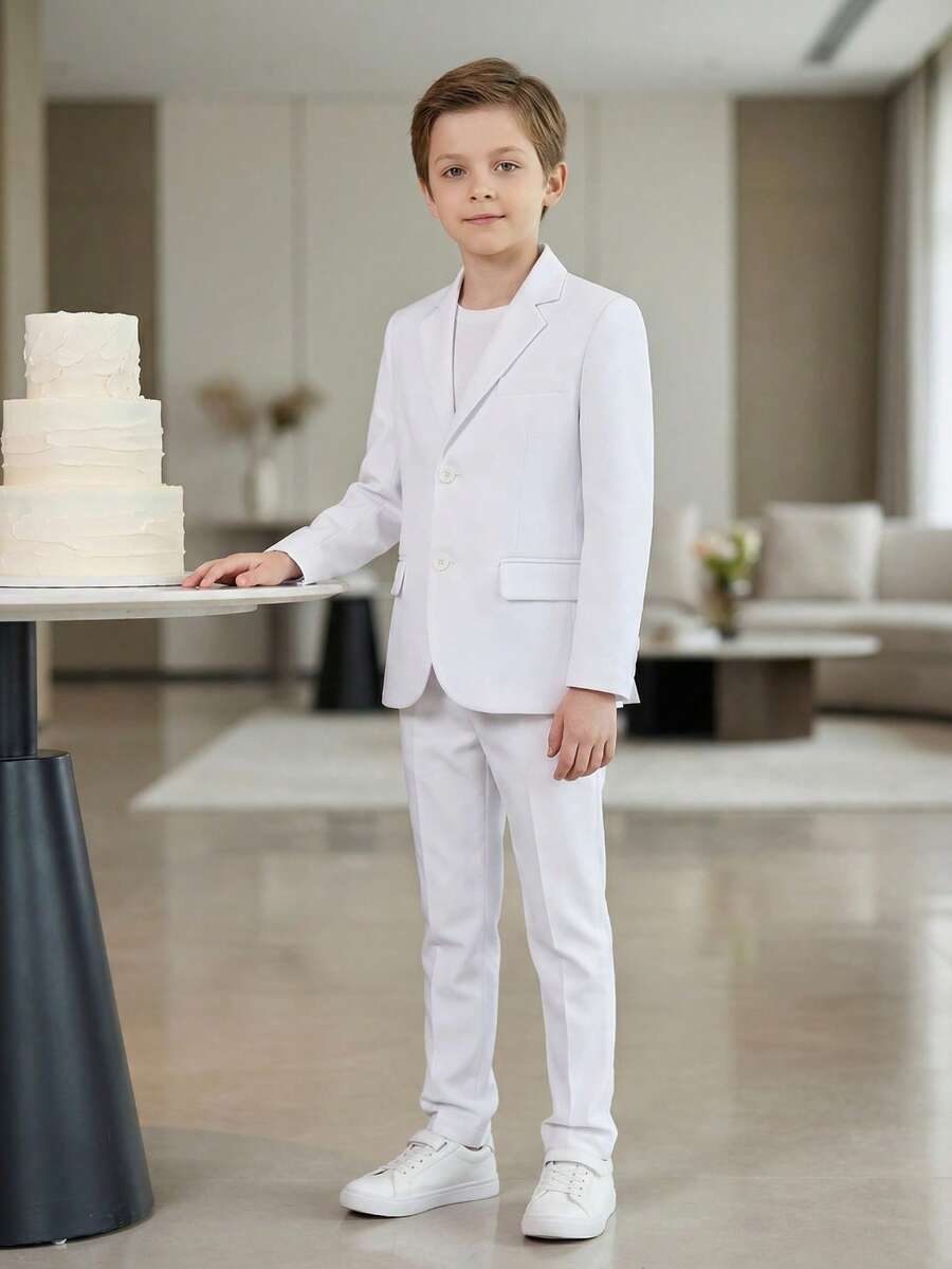 Jaket Jas Formal Putih untuk Anak Laki-laki, Ukuran 6-14 - Putih - View 1
