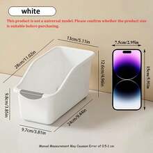 2 Packs Strong Plastic Curved Design Space-Saving Lidded No Assembly Required White Storage Bins For Kitchen Cabinet Under Sink Bathroom Home Multi-Purpose Storage - Multicolor - View 2
