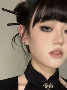 1-10支 女款優雅黑色極簡木製髮簪，適合日常使用，髮髻延展、髮髻造型器、髮夾、髮髻配件、造型髮針 - 黑色 - 查看 7