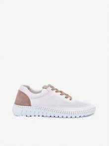 Artiker 58C3083 Women's Sporty Low-Top Shoes Made Of Natural Leather Comfortable And Breathable Casual Everyday Footwear White Brown - White - View 6