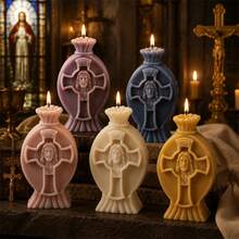 Jesus Candle Mold Religious Cross Silicone Candle Mold Handmade Sacred Jesus Face Candle DIY Craft Mold For Church Decor Gift - Jesus Mold - View 4