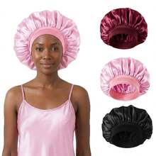 1/2 piezas Gorro de dormir de seda, forro de satén, banda elástica, adecuado para cabello rizado - A - Ver 41