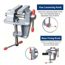 Multi-Functional Mini Bench Vise 3.5" Aluminum – Clamp-On Table Vice For Jewelry Making, Hobby & Small Parts Holding - Bench Vise - View 4