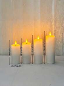 Juego de 8/12 velas LED sin llama con forma de bala, con control remoto, funcionan con batería, adecuadas para decoración del hogar, Navidad y bodas - Blanco - Ver 5
