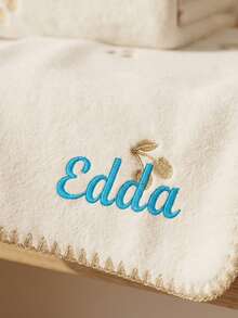 1pc Customized Embroidered Fruit Bath Towel, Cherry & Peach Pattern, Exquisite French Minimalist Wabi-Sabi Style, Healing Companion Doll Vibe, Dopamine Bath Wrap, Gift For Family & Friends, Suitable For Young Girls Home SPA Travel - Multicolor - View 3