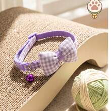 Multi-Color Pet Cat Dog Collar With Adhesive Cotton Cute Bow Plaid Pattern Suitable For Small And Medium Pets Decoration - Multicolor - View 12