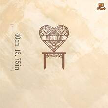 2D Flat Style, [2D Flat] 1pc Vintage Rusty Metal Heart-Shaped Garden Stake, 2D Flat "WELCOME" Silhouette Sculpture With Easy-Install Ground Stake Base, Suitable For Yard, Patio, Garden Decoration, Housewarming Gift, Valentine's Day, Wedding, 2D Flat Style - A - View 8