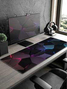 1pc Geometric Game Competitive Mouse Pad, Non-Slip Rubber-Soled Large-Size Table Pad, Durable Sewing, Back-To-School Study, Office Use, Room Decoration - View 6