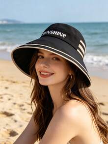 1 Pc Foldable Sun Hat With Brim, Suitable For Summer, Can Cover Face And Protect From Sun, Can Be Worn With Ponytail, Wide Brim Sun Hat, Mainly Used For Sun Protection And Portability, Suitable For Sports, Beach, Golf, Hiking And Other Activities - Multicolor - View 2