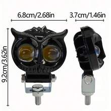 Heyword Dual-Color LED Motorcycle Owl Auxiliary Light, Suitable For Motorcycles, Bicycles And Cars, Equipped With Adjustable Mounting Bracket, Hardwired Connection, Road Lighting Auxiliary Equipment, Adjustable Vehicle Lighting, Battery Not Included - [1PCS Lights] - View 12