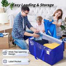 1/3 Paquete de Bolsas de Almacenamiento para Mudanza Extra Grandes y Reforzadas, Asas Reforzadas, Plegables y Planas, Resistentes y Ahorran Espacio, Bolsas de Almacenamiento para Empacar Mudanza, Artículos Esenciales para Dormitorio - Multicolor - Ver 5
