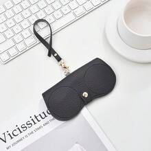 1 New Fashion Glasses Bag Portable Glasses Case Fashion Glasses Protective Cover Cute Glasses Clip Women's Simple Glasses Pouch - Black - View 6