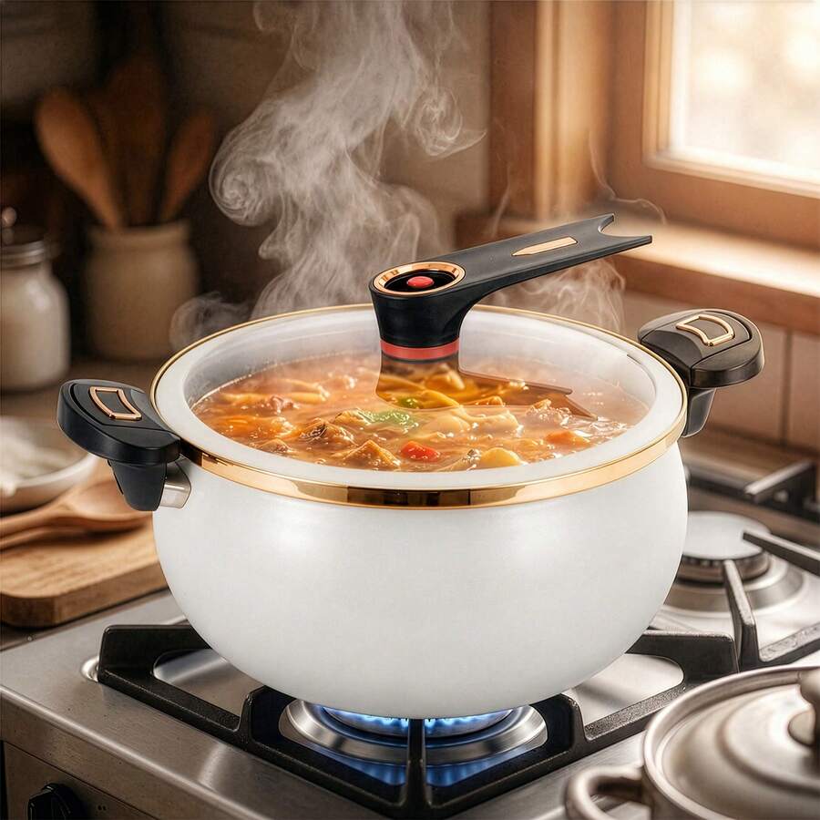 Large Capacity Stew Pot Stock Pot Stew Pot With Lock Iid For Braising Soups - View 1