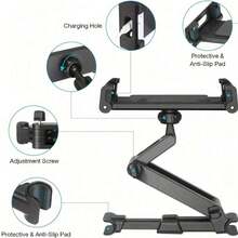 Car Tablet Holder, Headrest Tablet Mount, Compatible With IPad Air Mini And Other 4.7-12.9 Inch Phones And Tablets - A - View 5