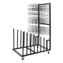 RibasuBB Mobile Art Drying Rack, Iron Canvas Storage Stand, 20 Shelves, 4 Wheels, Black - Default - View 8