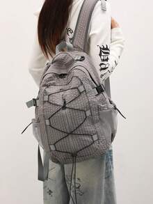 Lightweight Backpack, Perfect Balance Between Urban Commute And Outdoor Hiking, Multi-Pocket Functional Design, Versatile Backpack. Spacious Main Compartment Can Easily Accommodate Laptop And Daily Essentials; Front Equipped With Convenient Zipper Pocket For Storing Phone, Keys And Other Small Items. Whether For Daily Commute, Campus Classes, Weekend Outings Or Short-Distance Hiking, This Backpack Combining Aesthetics And Functionality Can Be Your Reliable Assistant. - Multicolor - View 3
