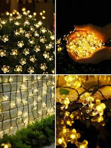 20/50/100 LED Solar String Lights, 8 Lighting Modes, IP65 Waterproof Fairy Lights, Suitable For Yard, Camping, Party, Holiday, Christmas, Wedding Decoration, Outdoor Solar Garden Lights - Solar-powered Cherry Blossom Lights - View 7