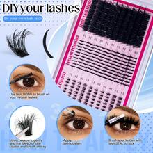 LIMEIKAI 10Rows Lash Clusters Spikes Eyelash Extensions Spiky Lashes Extension Thick Individual Cluster Lashes With Spikes&Bottom Lashes - D - View 5