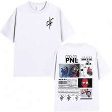 Vintage Unisex PNL Le Monde Chico Shirt, French Rapper Print, Hip-Hop Short Sleeve Streetwear Summer Tops - 白色 - 查看 1