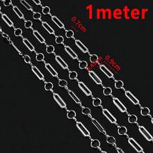1m Fashion Stainless Steel Hollow Rectangular & Round Spacer Design Jewelry Chain, Suitable For Handmade DIY Necklace, Bracelet And Jewelry Accessories - Stainless Steel Chain - View 10