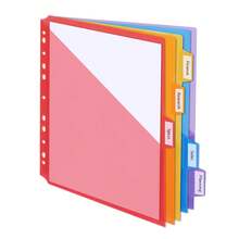 Eagle Binder Dividers With Pockets, Tabs Binder Dividers For 3 Ring Binder Organizer, A4 Size, Multicolor, 5pcs - Multiple Packs - View 9