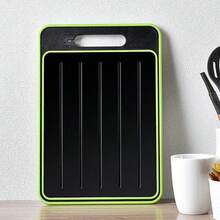 Double Sided Thawing Multi-Purpose PP Plastic Stainless Steel Cutting Board With Knife Sharpener, Cutting Board For Household Kitchen, Anti Mold And Antibacterial Cutting Board - Black - View 1
