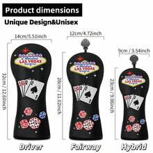 1pc Golf Club Headcover, Golf Driver/Fairway Wood/Hybrid Headcover, Lucky Four-Leaf Clover Cross Pattern Golf Headcover With Number Tag - Multicolor - View 9