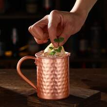 1pc/2pcs/4pcs (350ml/11.84oz) Moscow Copper Plated Stainless Steel Mug, Mug, Cup, Coffee Cup. Keeps Drinks Cold Or Hot. Handcrafted, Hammered Finish, Riveted Handle, Suitable As A Gift For Teachers Or Colleagues. - Multicolor - View 6