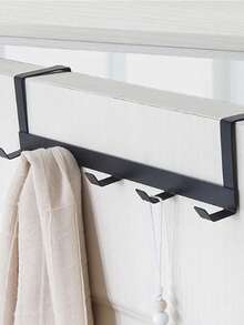 1pc No-Drill Over-The-Door Coat Hook, Wall-Mounted Clothes Rack, Bathroom Towel Bar, Over-The-Door Storage Rack, Entryway Key Hook; Suitable For Kitchen, Bathroom Door Storage, Beautiful Home Decor, Kitchen Accessories, Bathroom, Bedroom, Entryway Multi-Function Storage Rack - Multicolor - View 3
