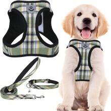 Chaleco ligero de cuadros vintage para mascotas, arnés de pecho de malla suave y transpirable, adecuado para perros grandes, medianos y pequeños - Multicolor - Ver 9
