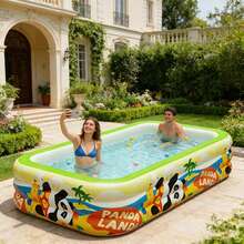 Large Inflatable Swimming Pool, Kids And Adults Water Play Pool, Water Basin, Large Family Pool Suitable For Kids And Adults, Ideal For Outdoor, Garden, Backyard And Summer Water Activity Pool Party - A - View 2