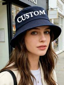 Customizable Bucket Hat, Provide Your Pattern And Text To Create Unique Personalized Headwear, Vintage Casual Unisex Fashion, Ideal Gift For Her - Multicolor - View 6
