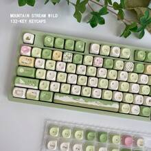 Mountain Stream Wild Theme Keycaps, PBT Five-Sided Dye-Sublimation MOA Profile, Compatible With Mechanical Keyboards - View 3