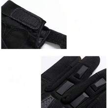 1 Pair Unisex Soft Shell Touchscreen Full Finger Tactical Gloves, Sports, Hiking, Fitness, Motorcycle Riding Gloves - Black - View 10