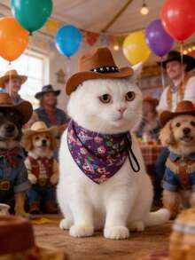 Topi Hewan Peliharaan - Topi Koboi Hewan Peliharaan, Topi Pelindung Matahari Koboi Barat Baru, Cocok untuk Anjing dan Kucing, Perlindungan Matahari di Luar Ruangan, Properti Foto Pesta Ulang Tahun, Aksesori Kostum Anak Anjing - MultiWarna - View 2