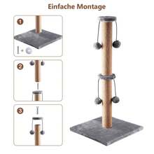74 CM Cat Tree Scratching Post Bed Activity Centre Toys Sisal Play Scratcher - 4 Toy Ball - View 6