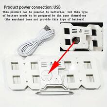 1pc Premium 3D Clock, LED Bedroom Digital Alarm Clock With Date & Temperature Display, 24-Hour Display, 3D LED Night Light, Clear, Modern Minimalist Design, Suitable For Kitchen/Bedroom/USB Powered Digital Clock - 白色 - 查看 12