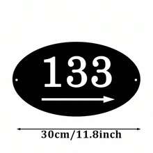 Custom Metal House Number Arrow Sign, Personalized Address Directional Sign, Includes Direction, Door Number, Address Plaque - Black - View 13