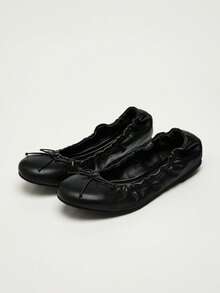 2026 Spring/Summer New Women's Bow Decor Ballet Flats - Black - View 11
