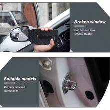 1件裝可折疊車門踏板，附破窗器與防滑輪，耐用鋁合金，多功能車頂架掛鉤，亦可作為停車輔助輪擋，通用型SUV、卡車、廂型車車門鎖踏板，適用於攀爬車頂 - 助踏板 - 查看 8