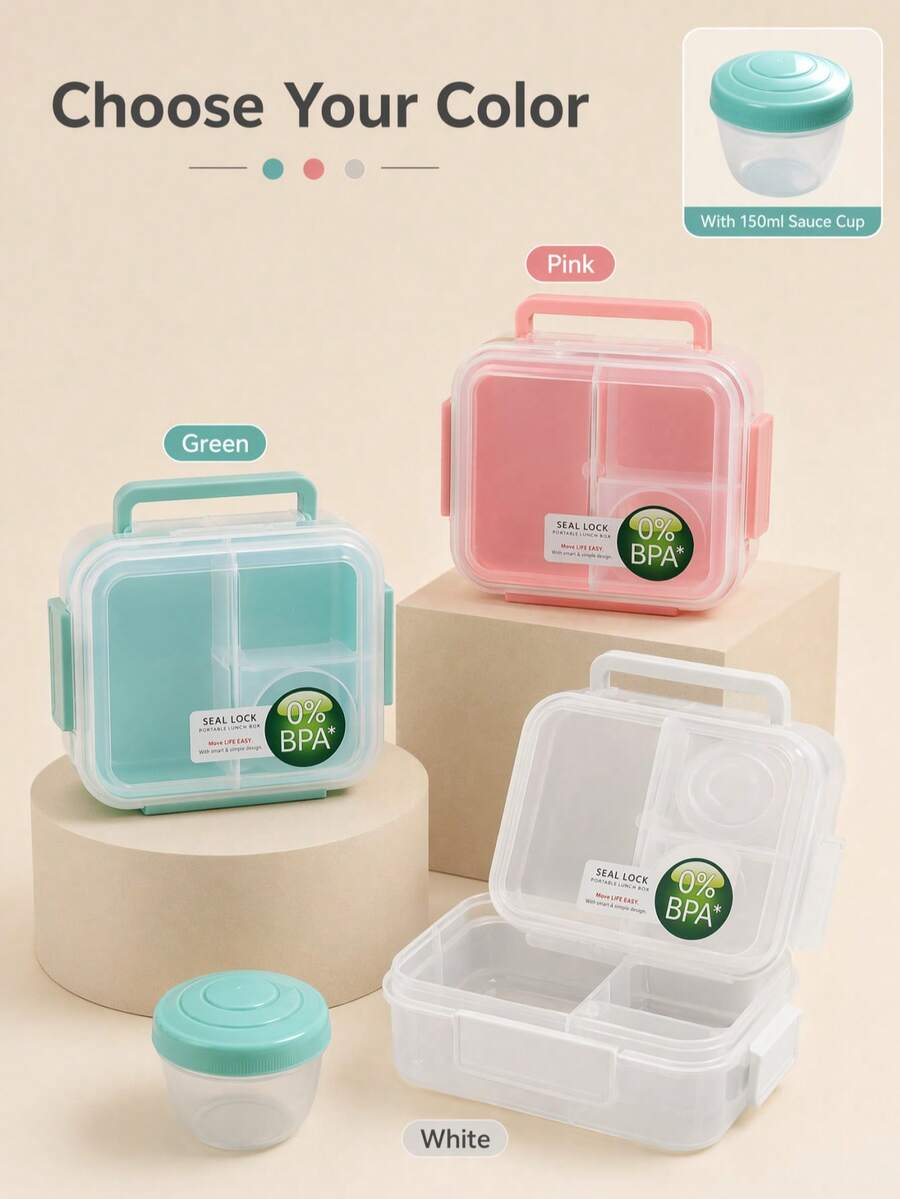 1PC 1250ml Or 1650ml Optional, Dopamine Color Lunch Box, Large Capacity Bento Box, Made Of Material, To Use, Suitable For Students, Office Commuting, Outdoor Picnic, Travel And More.