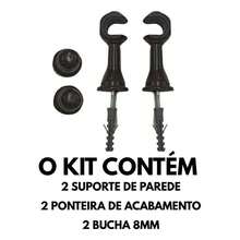 Kit With 6 Simple Curtain Rod Supports Pair With 19mm End - IMBUIA - View 5