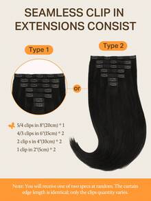 DOORES Seamless PU Clip-In Hair Extensions 7pcs 110g 100% Human Hair Invisible Comfortable Natural Blend Easy To Wear - S1B - View 6