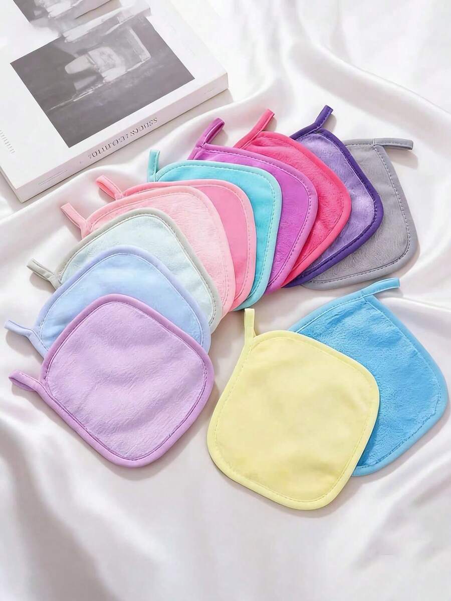 Slouchy Person Water-Free Flannel Makeup Removal Towel, 7 Colors, Thickened With Hanging Hook, Face Cleansing And Makeup Removal Cloth - Multicolor - View 1